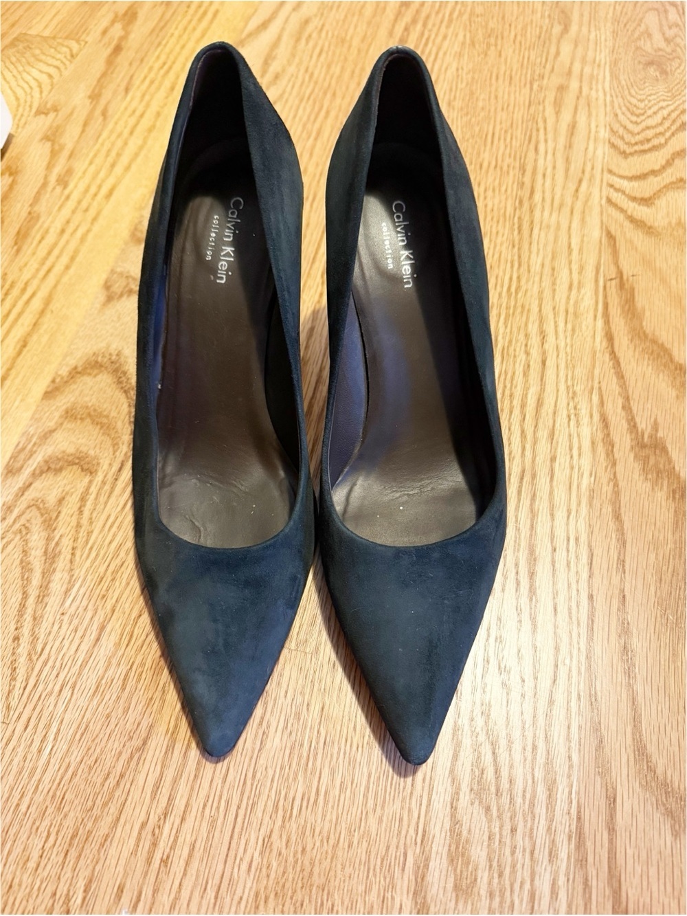 Calvin Klein Collection Suede Pointed-Toe Pumps Size 39 (US 8.5/9) Black Suede